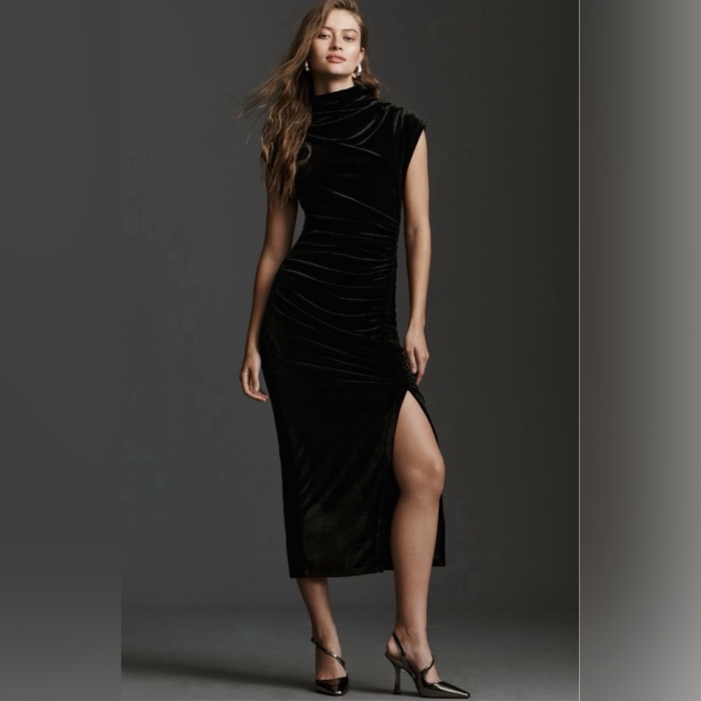 Velvet Maya Rouched Cowl Neck Dress